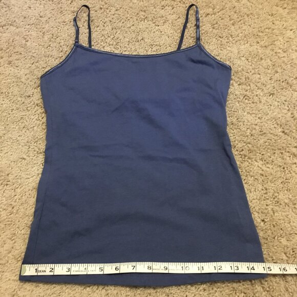 Lake Blue Cotton Athletic Tank Top With Adjustable Straps + Built In Support - Picture 14 of 15